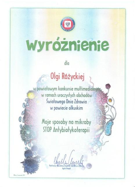 Stop antybiotykoterapii Rozycka Olga
